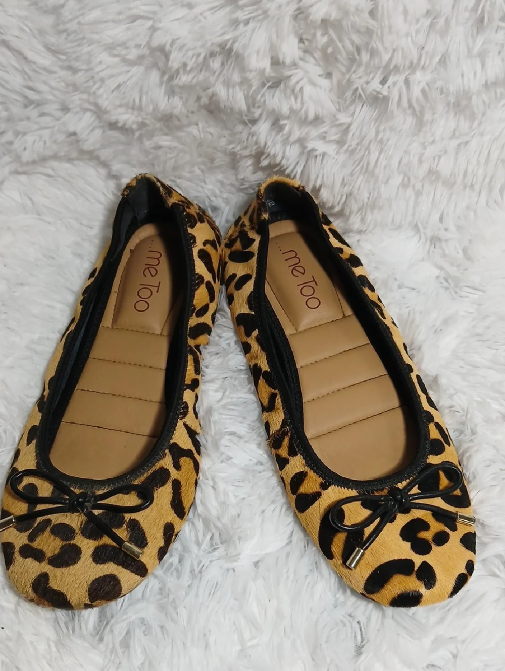 Animal Print Ballet Flats 7.5 Me Too Calf Hair Animal Print